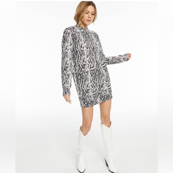 NWT. Culpos x Inc Snake Print Long Sleeve Mini Dress. XXS. - Picture 1 of 12